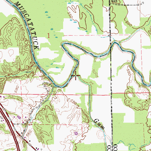 Topographic Map of Gum Lick Creek, IN