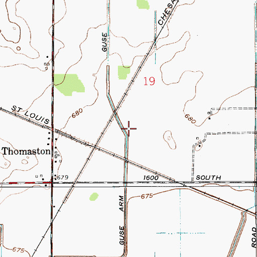 Topographic Map of Guse Arm, IN