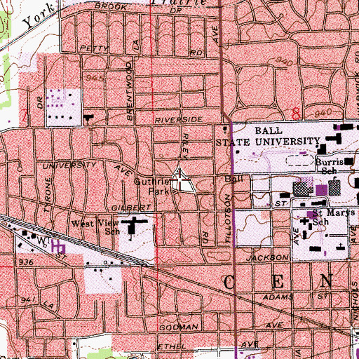 Topographic Map of Guthrie Park, IN