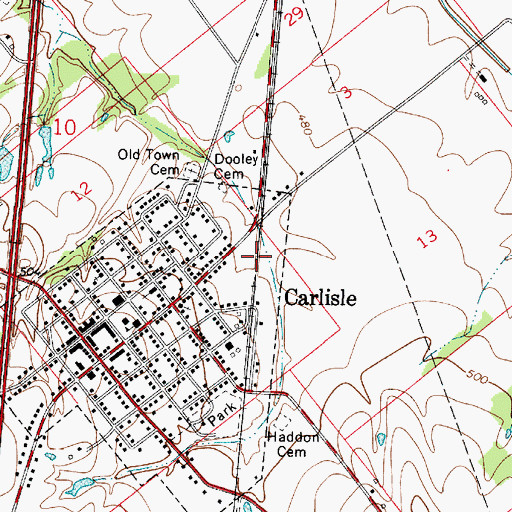 Topographic Map of Haddon Cemetery, IN