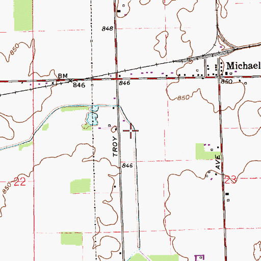 Topographic Map of Hailies Prairie Ditch, IN