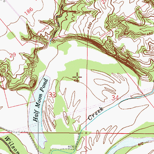 Topographic Map of Half Moon Pond, IN