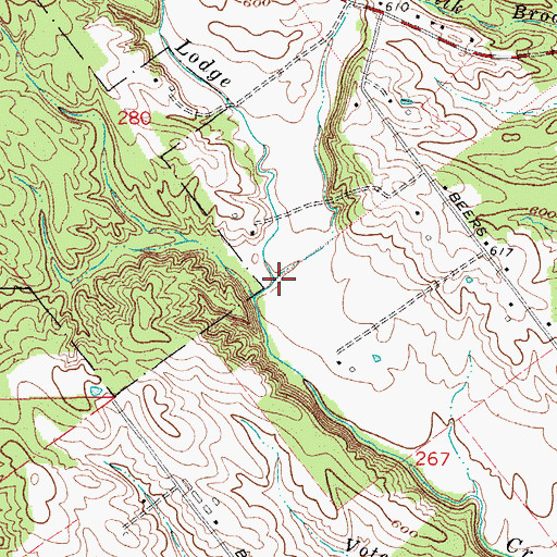 Topographic Map of Hall Run, IN