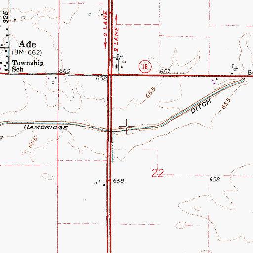 Topographic Map of Hambridge Ditch, IN