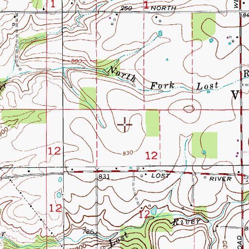 Topographic Map of Hamilton Cemetery, IN