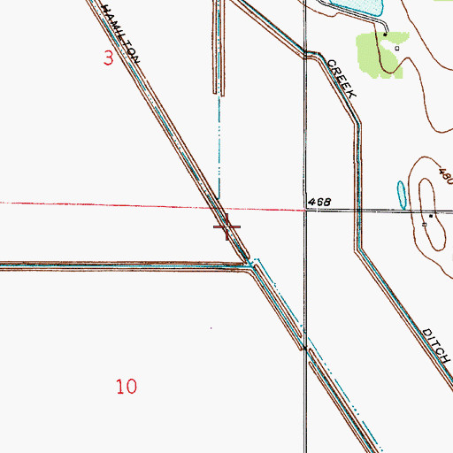 Topographic Map of Hamilton Ditch, IN