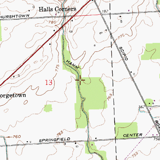 Topographic Map of Hamm Ditch, IN