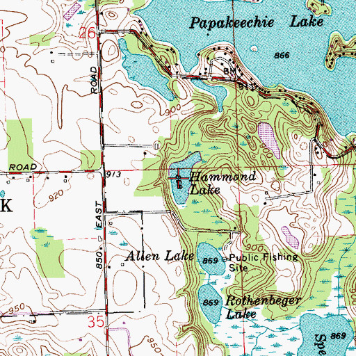 Topographic Map of Hammond Lake, IN