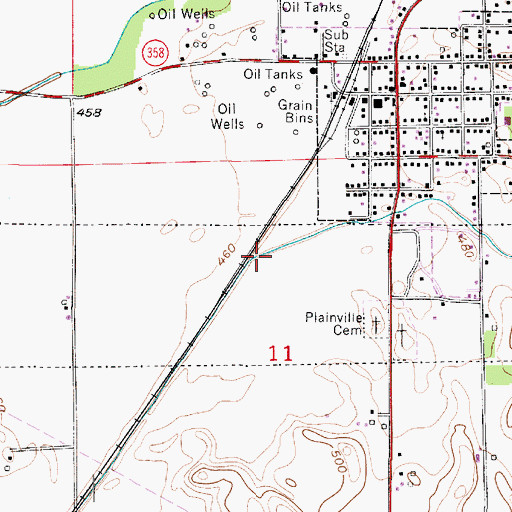 Topographic Map of Hanna Creek, IN