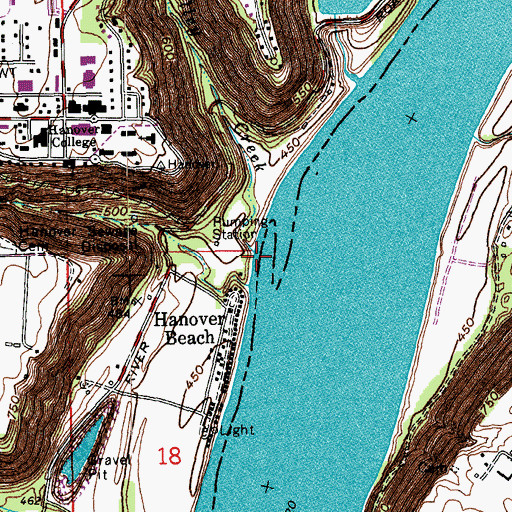 Topographic Map of Happy Valley Creek, IN