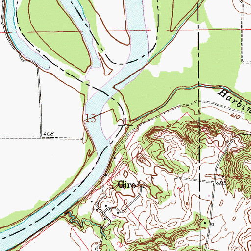 Topographic Map of Harbin Creek, IN