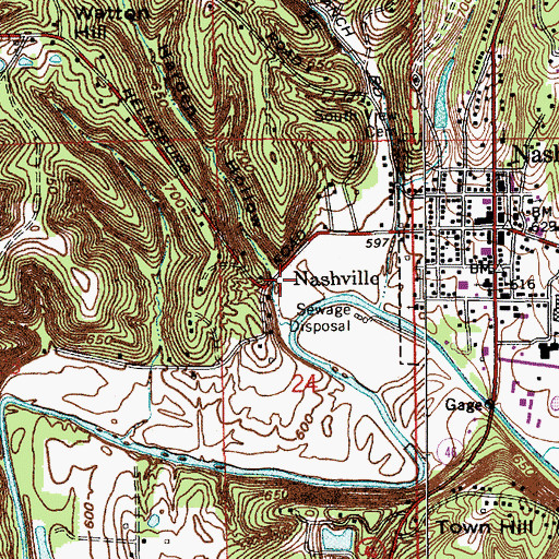 Topographic Map of Harden Hollow, IN