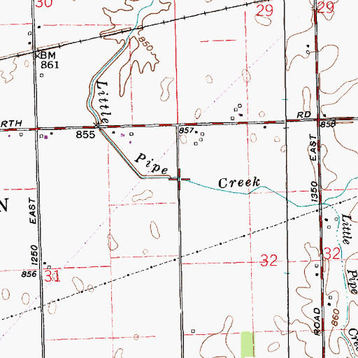 Topographic Map of Hardin Ditch, IN