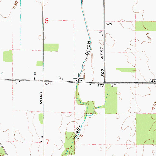Topographic Map of Hardy Ditch, IN