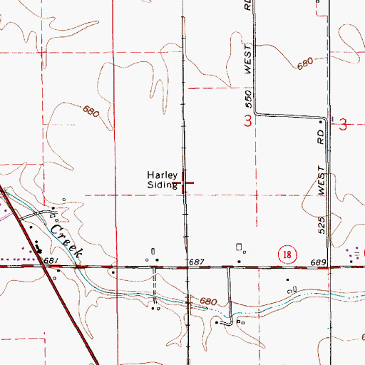 Topographic Map of Harley Siding, IN