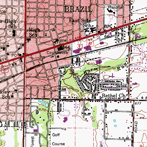Topographic Map of Harm Run, IN