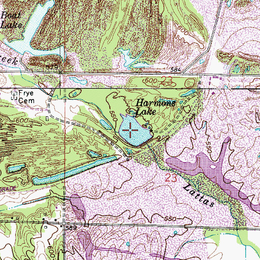 Topographic Map of Harmons Lake, IN