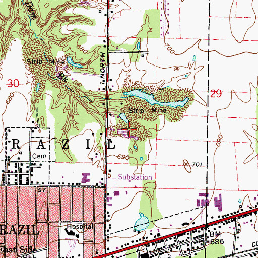 Topographic Map of Harmony, IN