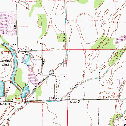 Topographic Map of Harness Ditch, IN