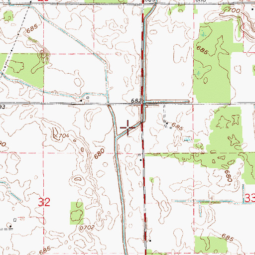 Topographic Map of Harp Ditch, IN
