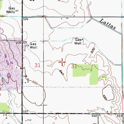 Topographic Map of Harrah Chapel, IN