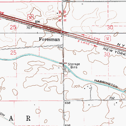 Topographic Map of Harrington Ditch, IN