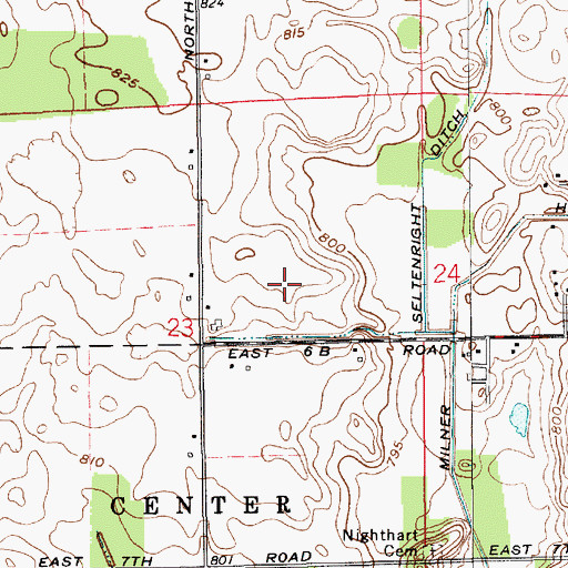 Topographic Map of Harris Arm, IN