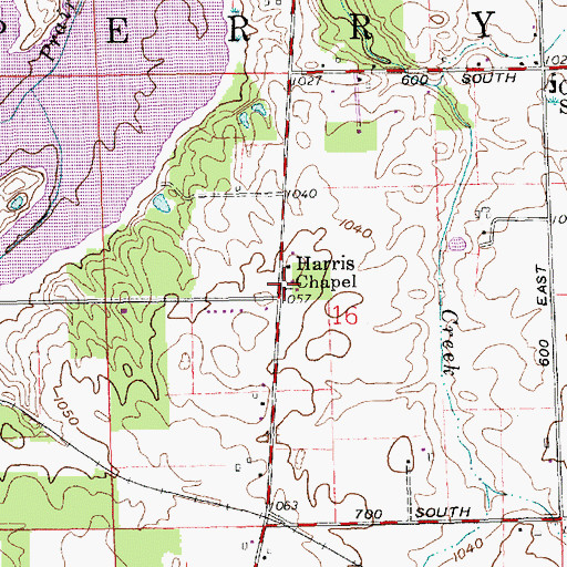Topographic Map of Harris Chapel, IN