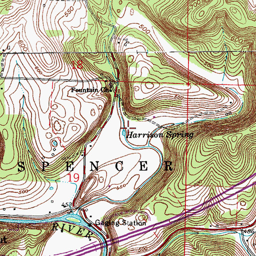 Topographic Map of Harrison Spring, IN