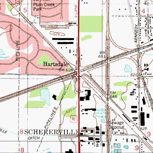 Topographic Map of Hartsdale, IN