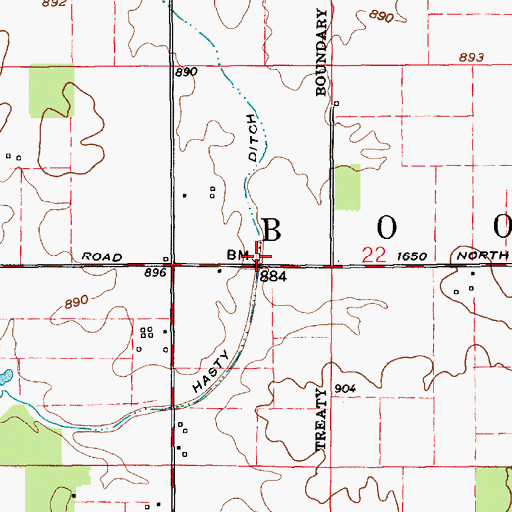 Topographic Map of Hasty Ditch, IN