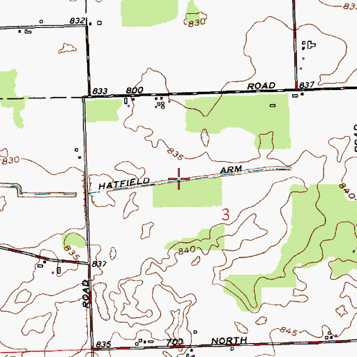 Topographic Map of Hatfield Arm, IN