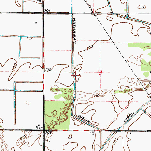 Topographic Map of Hathaway Ditch, IN