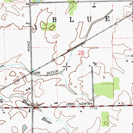 Topographic Map of Hauffman Ditch, IN