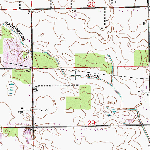 Topographic Map of Haverstick Ditch, IN