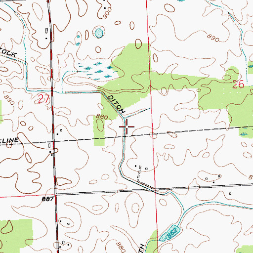 Topographic Map of Haverstock Ditch, IN