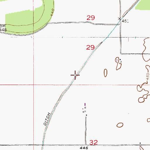 Topographic Map of Hawes Ditch, IN