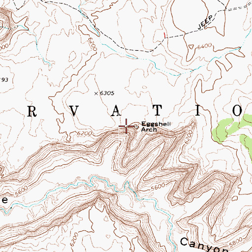 Topographic Map of Eggshell Arch, AZ