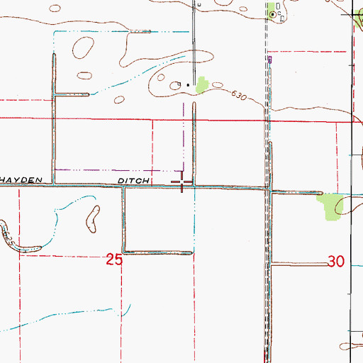 Topographic Map of Hayden Ditch, IN