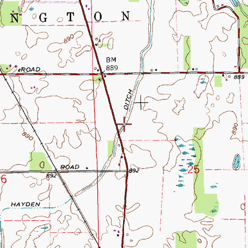 Topographic Map of Hayden Ditch, IN