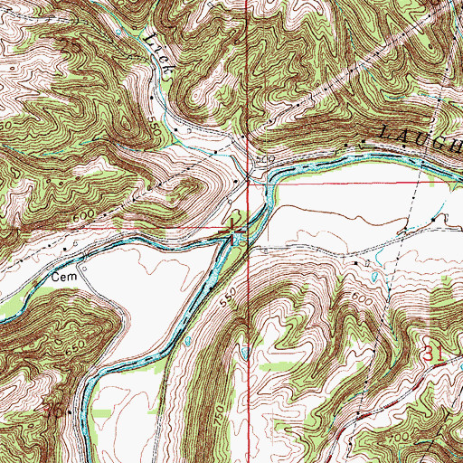 Topographic Map of Hayes Branch, IN