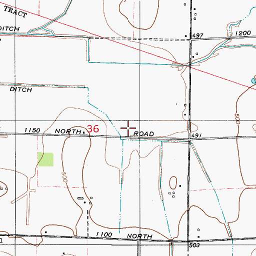 Topographic Map of Hays Ditch, IN