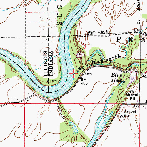 Topographic Map of Hayworth Slough, IN