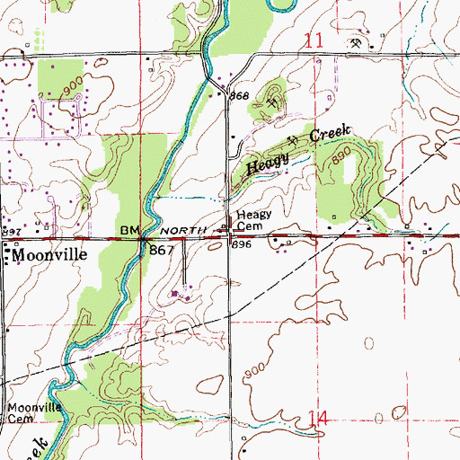 Topographic Map of Jones Cemetery, IN