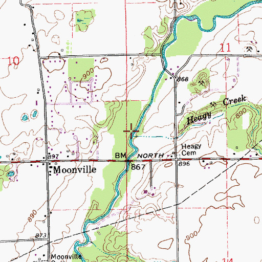 Topographic Map of Heagy Creek, IN