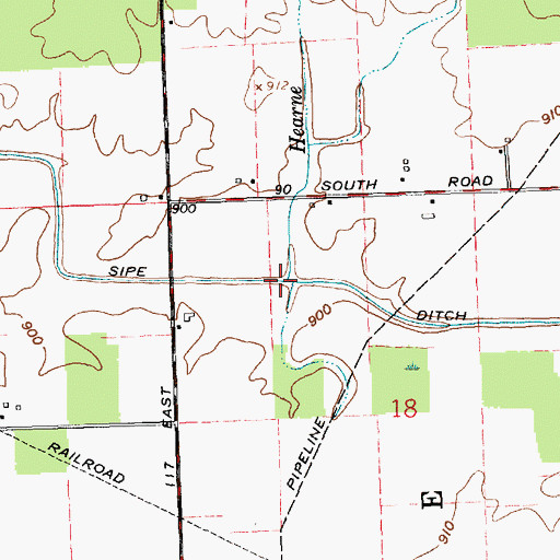 Topographic Map of Hearne Run, IN