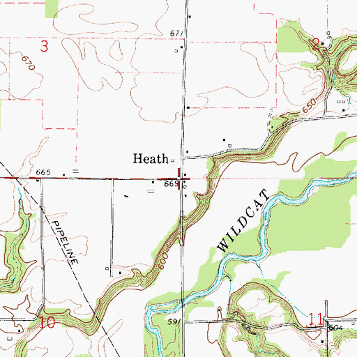Topographic Map of Heath, IN