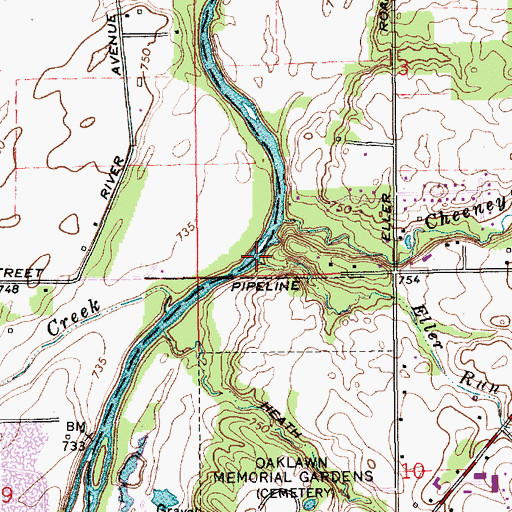 Topographic Map of Heath Ditch, IN