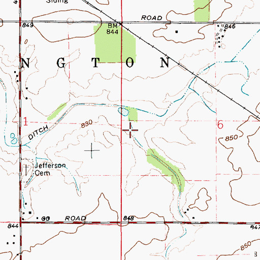 Topographic Map of Heavilon Ditch, IN