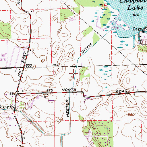 Topographic Map of Heeter Ditch, IN